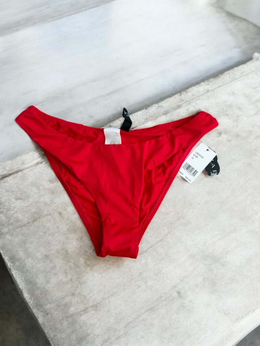 LA BLANCA Red Swim Bikini Bottoms Size 12 NEW NWT